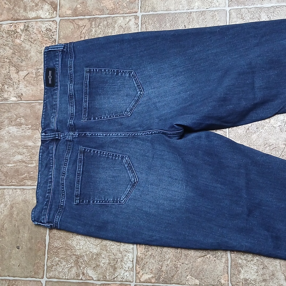 Liverpool Boyfriend Slim Dark Blue Distressed Jeans Size 18W - Picture 5 of 5